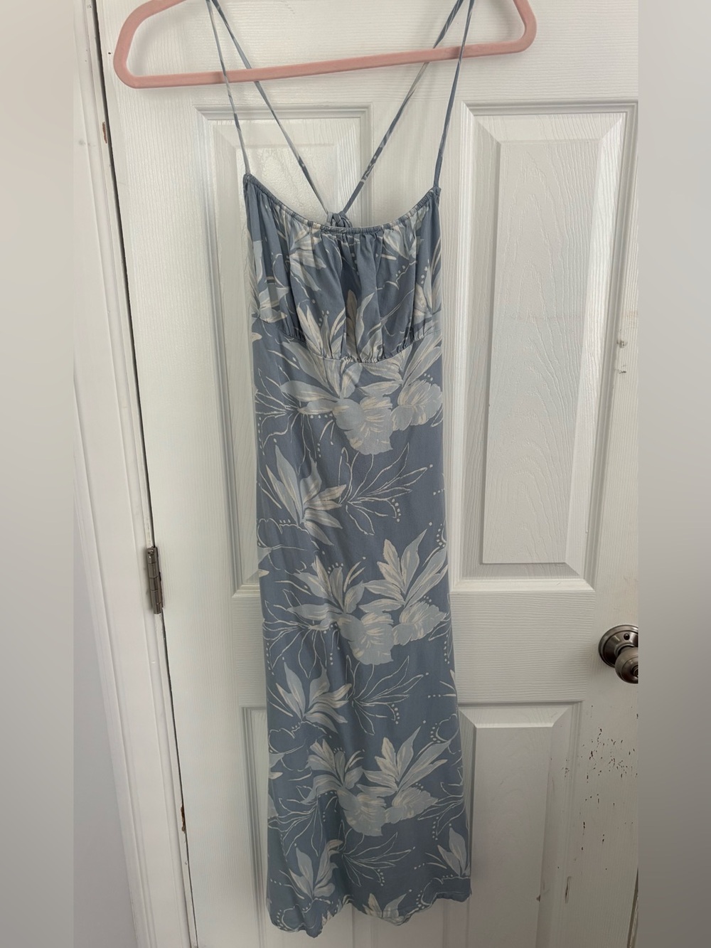 Blue Floral Maxi Slip Dress